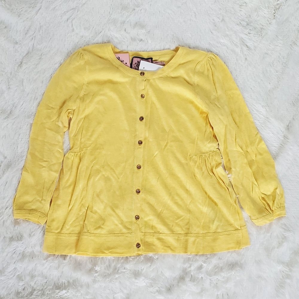 Juicy Couture Y2K Vintage Babydoll Knit Button Cardigan Pastel Yellow Size S NWT
